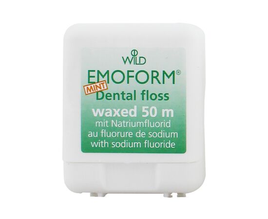 Зубная нить Dr. Wild Emoform вощенная c фторидом натрия и мятой 50 м (7611841138604)