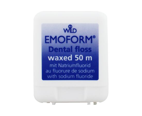 Зубная нить Dr. Wild Emoform вощенная c фторидом натрия 50 м (7611841138406)