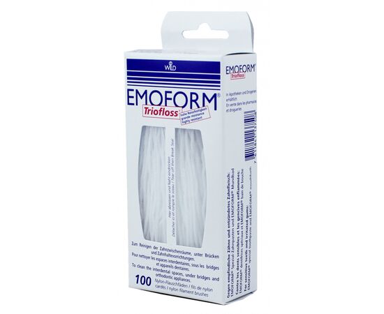 Зубна нитка Dr. Wild Emoform Triofloss суперфлос 100 шт. (7611841137508)
