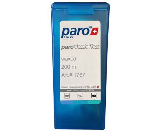 Зубна нитка Paro Swiss classic-floss вощена з м'ятою і фторидом 200 м (2100000018680)