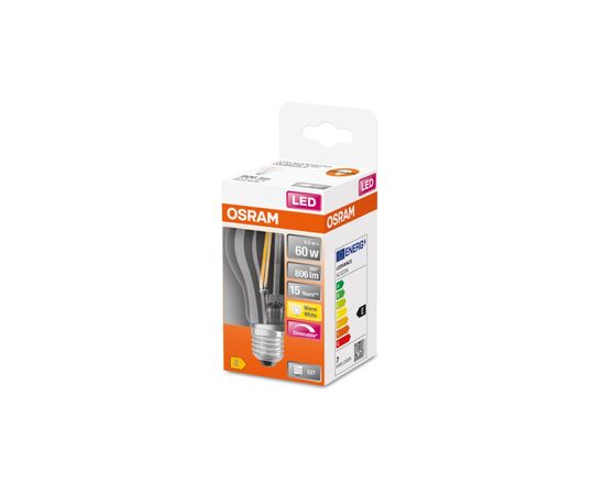 Лампочка Osram LEDSCLA60D 7W/827 230V FIL E27 10X1 (4058075115958), изображение 4 Лампочка Osram LEDSCLA60D 7W/827 230V FIL E27 10X1 (4058075115958), изображение 4