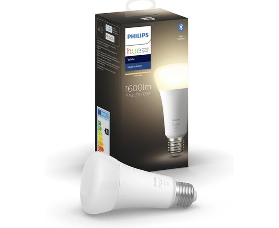 Розумна лампочка Philips Hue E27, 15.5W, White, BT, DIM (929002334903)