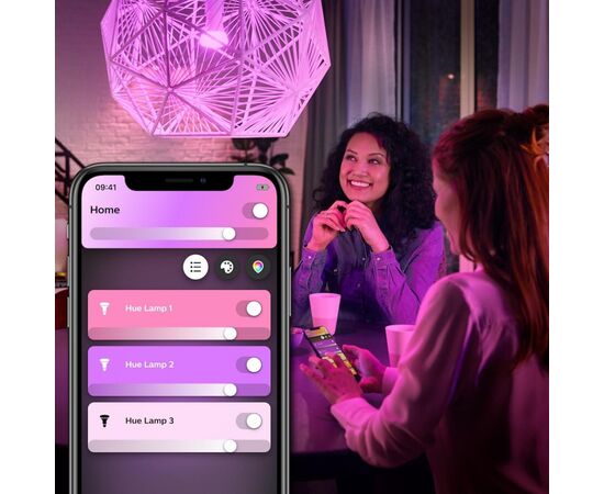Умная лампочка Philips Hue Single Bulb E27, Color, BLE, DIM (929002216824), изображение 2 Умная лампочка Philips Hue Single Bulb E27, Color, BLE, DIM (929002216824), изображение 2
