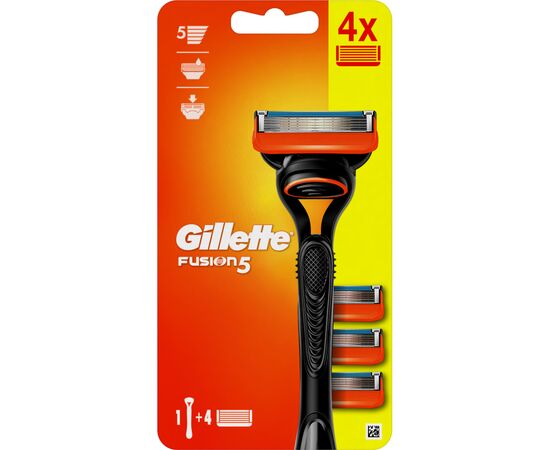Бритва Gillette Fusion5 с 4 сменными картриджами (7702018556274/7702018610266), изображение 2 Бритва Gillette Fusion5 с 4 сменными картриджами (7702018556274/7702018610266), изображение 2