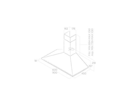 Вытяжка кухонная Elica MISSY PB IX/A/90, изображение 2 Вытяжка кухонная Elica MISSY PB IX/A/90, изображение 2