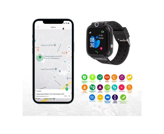 Смарт-часы Amigo GO007 FLEXI GPS Black, изображение 7 Смарт-часы Amigo GO007 FLEXI GPS Black, изображение 7