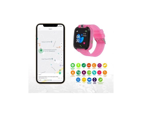 Смарт-часы Amigo GO007 FLEXI GPS Pink, изображение 7 Смарт-часы Amigo GO007 FLEXI GPS Pink, изображение 7