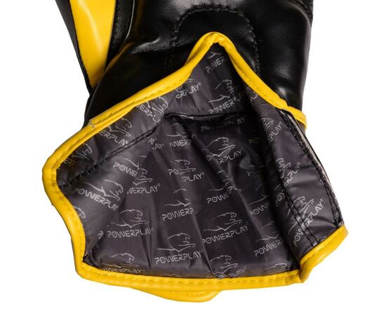 Боксерские перчатки PowerPlay 3018 12oz Black/Yellow (PP_3018_12oz_Black/Yellow), изображение 5