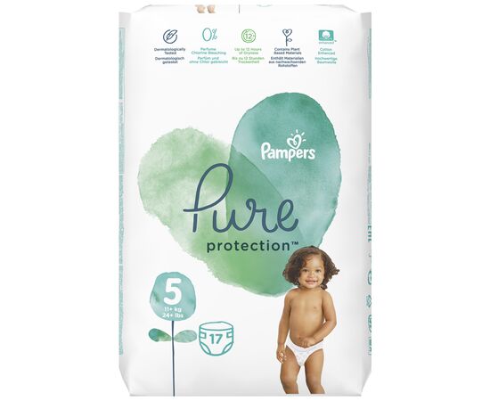 Подгузник Pampers Pure Protection Размер 5 Junior 11-16 кг 17 шт (8001841023335), изображение 2