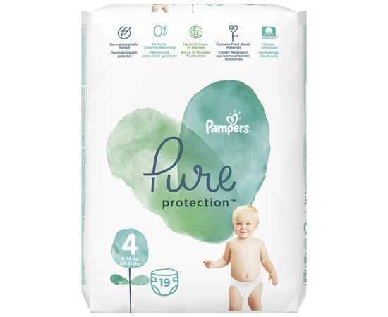 Подгузник Pampers Pure Protection Размер 4 Maxi 9-14 кг 19 шт (8001841023298), изображение 2
