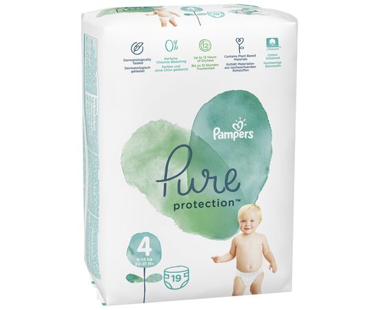 Подгузник Pampers Pure Protection Размер 4 Maxi 9-14 кг 19 шт (8001841023298), изображение 3