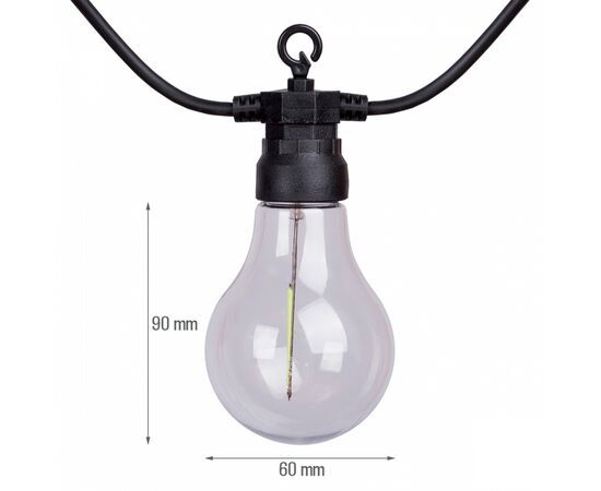 Гирлянда YES! Fun ретро LED уличная 10 ламп, 6 м, IP44, многоцветная, 8 м (801173), изображение 3 Гирлянда YES! Fun ретро LED уличная 10 ламп, 6 м, IP44, многоцветная, 8 м (801173), изображение 3