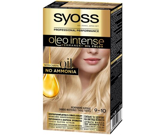 Фарба для волосся Syoss Oleo Intense 9-10 Яскравий блонд 115 мл (8410436218337)