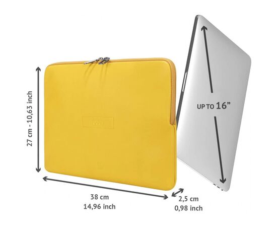 Чехол для ноутбука Tucano 16" Today Sleeve (BFTO1516-Y), изображение 8 Чехол для ноутбука Tucano 16" Today Sleeve (BFTO1516-Y), изображение 8