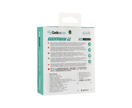Навушники Gelius Pro Twins Gemini 2 GP-HBT025 Black (00000078089), зображення 3 Навушники Gelius Pro Twins Gemini 2 GP-HBT025 Black (00000078089), зображення 3