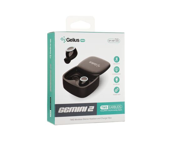 Навушники Gelius Pro Twins Gemini 2 GP-HBT025 Black (00000078089), зображення 9 Навушники Gelius Pro Twins Gemini 2 GP-HBT025 Black (00000078089), зображення 9