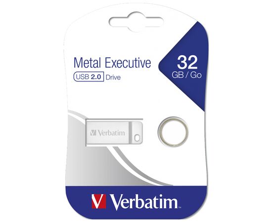 USB флеш накопитель Verbatim 32GB Metal Executive Silver USB 2.0 (98749), изображение 4