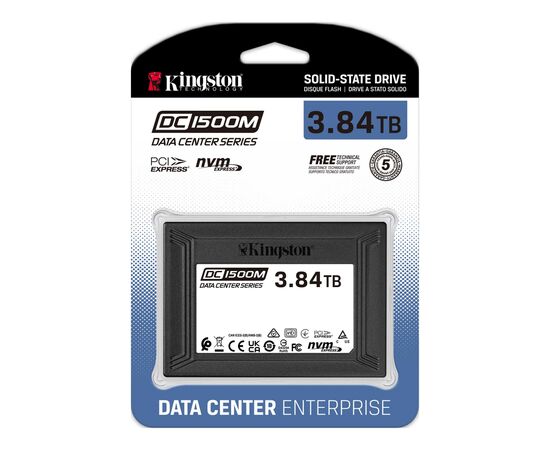 Накопитель SSD U.2 2.5" 3.84TB Kingston (SEDC1500M/3840G), изображение 3 Накопитель SSD U.2 2.5" 3.84TB Kingston (SEDC1500M/3840G), изображение 3