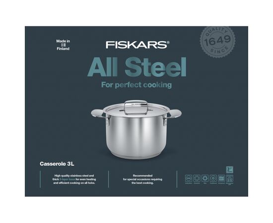 Кастрюля Fiskars All Steel 3 л (1023766), изображение 8 Кастрюля Fiskars All Steel 3 л (1023766), изображение 8