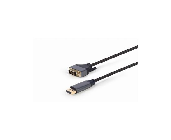 Кабель мультимедийный DisplayPort to DVI 1.8m 24 +1, 4K 30Hz Cablexpert (CC-DPM-DVIM-4K-6), изображение 2 Кабель мультимедийный DisplayPort to DVI 1.8m 24 +1, 4K 30Hz Cablexpert (CC-DPM-DVIM-4K-6), изображение 2