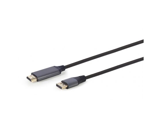 Кабель мультимедийный DisplayPort to HDMI 1.8m 4K 60Hz Cablexpert (CC-DP-HDMI-4K-6), изображение 2 Кабель мультимедийный DisplayPort to HDMI 1.8m 4K 60Hz Cablexpert (CC-DP-HDMI-4K-6), изображение 2