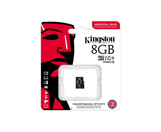 Карта памяти Kingston 8GB microSDHC class 10 UHS-I V30 A1 (SDCIT2/8GBSP), изображение 3 Карта памяти Kingston 8GB microSDHC class 10 UHS-I V30 A1 (SDCIT2/8GBSP), изображение 3