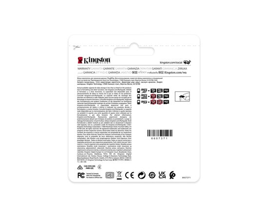 Карта памяти Kingston 8GB microSDHC class 10 UHS-I V30 A1 (SDCIT2/8GBSP), изображение 4 Карта памяти Kingston 8GB microSDHC class 10 UHS-I V30 A1 (SDCIT2/8GBSP), изображение 4
