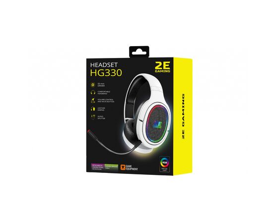 Наушники 2E HG330 RGB 3.5mm White (2E-HG330WT), изображение 2 Наушники 2E HG330 RGB 3.5mm White (2E-HG330WT), изображение 2