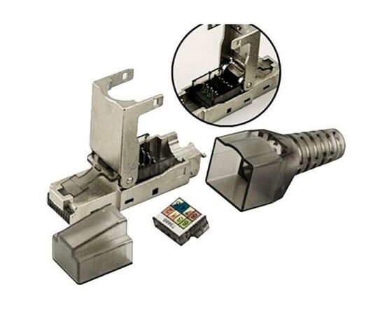 Конектор RJ45 cat.6A STP 8P8C, безінструментальний Kingda (KD-KJ6A-17S), зображення 4 Конектор RJ45 cat.6A STP 8P8C, безінструментальний Kingda (KD-KJ6A-17S), зображення 4