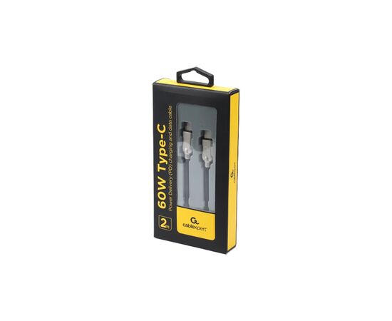Дата кабель USB Type-C to Type-C 2.0m 60W Cablexpert (CC-USB2PD60-CMCM-2M), изображение 2 Дата кабель USB Type-C to Type-C 2.0m 60W Cablexpert (CC-USB2PD60-CMCM-2M), изображение 2