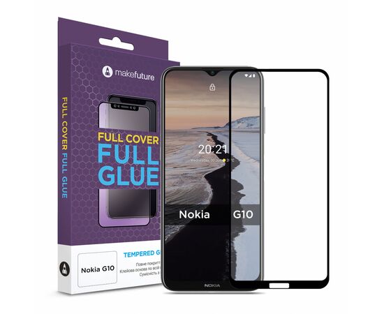 Скло захисне MakeFuture Nokia G10 Full Cover Full Glue (MGF-NG10)