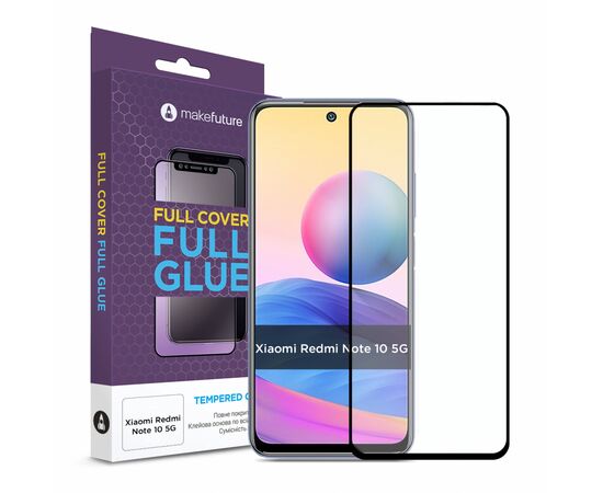 Стекло защитное MakeFuture Xiaomi Redmi Note 10 5G Full Cover Full Glue (MGF-XRN105G)