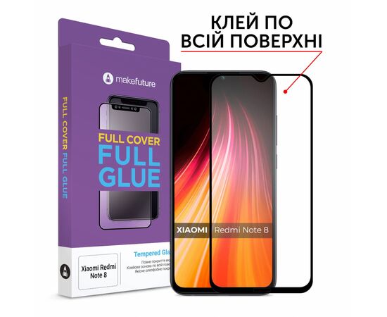 Стекло защитное MakeFuture Xiaomi Redmi Note 8 2021 Full Cover Full Glue (MGF-XRN821)