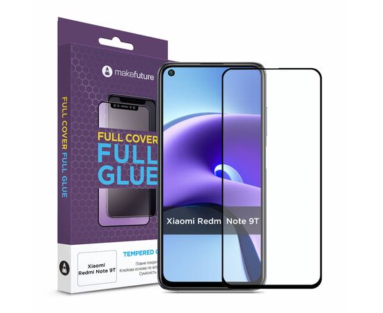 Стекло защитное MakeFuture Xiaomi Redmi Note 9T Full Cover Full Glue (MGF-XRN9T)