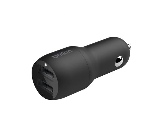 Зарядное устройство Belkin Car Charger (24W) Dual USB-A, USB-A - Lightning, 1m, black (CCD001BT1MBK)