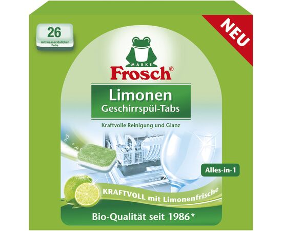 Таблетки для посудомоечных машин Frosch Лимон 26 шт. (4001499940132)