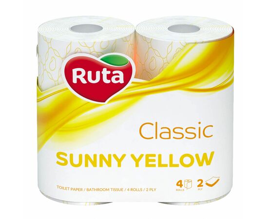 Туалетная бумага Ruta Classic 2 слоя Желтая 4 рулона (4820023748835)
