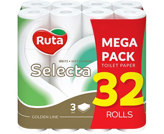 Туалетная бумага Ruta Selecta 3 слоя 32 рулона (4820202892687)