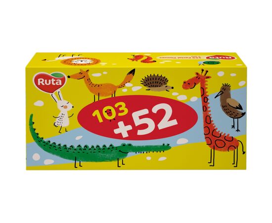 Серветки косметичні Ruta Kids 2 шари 155 аркушів (4820023748422)