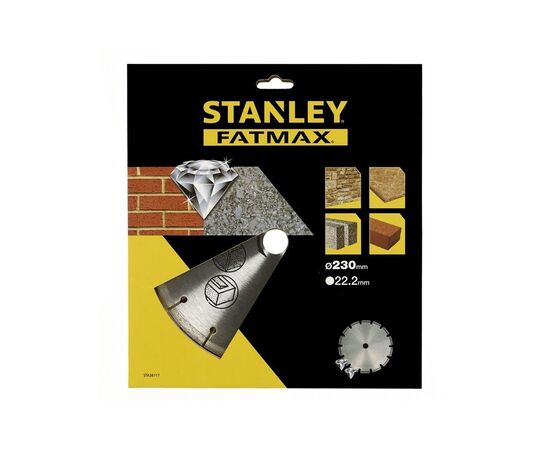 Диск пильный Stanley алмазный 230x22.2 бетон/кирпич сегментированный (STA38117), изображение 2 Диск пильный Stanley алмазный 230x22.2 бетон/кирпич сегментированный (STA38117), изображение 2
