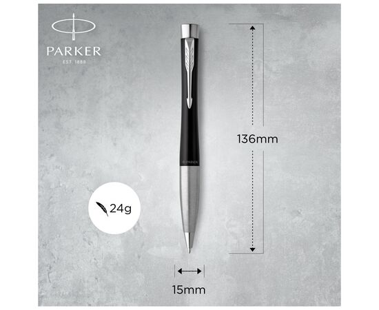 Ручка шариковая Parker URBAN 17 Muted Black CT BP (30 135), изображение 3 Ручка шариковая Parker URBAN 17 Muted Black CT BP (30 135), изображение 3