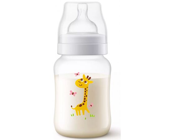 Бутылочка для кормления Philips AVENT Anti-colic с декором Жираф 260 мл (SCF821/12), изображение 3 Бутылочка для кормления Philips AVENT Anti-colic с декором Жираф 260 мл (SCF821/12), изображение 3
