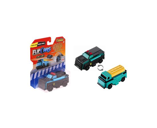 Машина Flip Cars 2 в 1 Поліцейський позашляховик і Автоцистерна (EU463875-08)