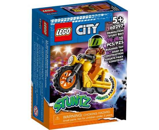 Конструктор LEGO City Stunt Руйнівний трюковий мотоцикл 12 деталей (60297)