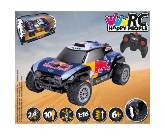 Радиоуправляемая игрушка Happy People Red Bull X-raid Mini JCW Buggy 1:16 2.4 ГГц (H30045), изображение 2 Радиоуправляемая игрушка Happy People Red Bull X-raid Mini JCW Buggy 1:16 2.4 ГГц (H30045), изображение 2