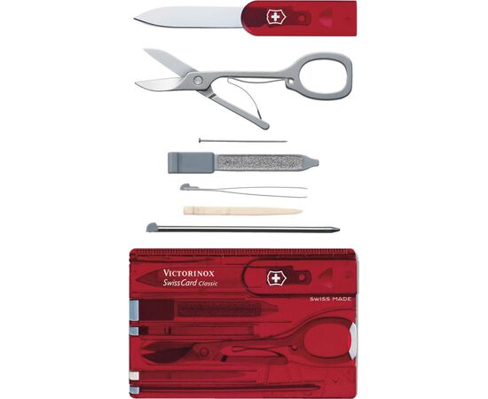 Нож Victorinox SwissCard Transparent Red Blister (0.7100.TB1), изображение 2 Нож Victorinox SwissCard Transparent Red Blister (0.7100.TB1), изображение 2