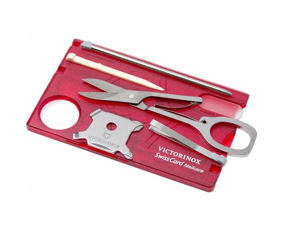 Нож Victorinox SwissCard NailCare Transparent Red (0.7240.T), изображение 2
