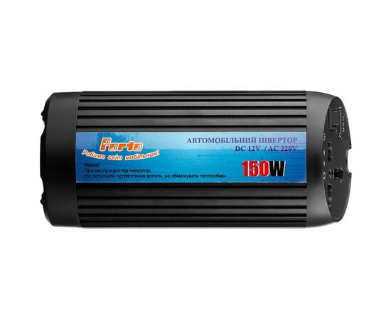 Автомобильный инвертор Porto 12V/220V 150W, USB, ионизатор, Black (MNY-150B), изображение 2 Автомобильный инвертор Porto 12V/220V 150W, USB, ионизатор, Black (MNY-150B), изображение 2