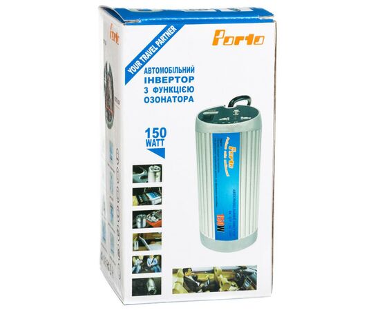 Автомобильный инвертор Porto 12V/220V 150W, USB, ионизатор, Black (MNY-150B), изображение 4 Автомобильный инвертор Porto 12V/220V 150W, USB, ионизатор, Black (MNY-150B), изображение 4
