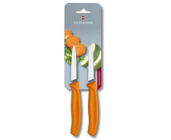 Набор ножей Victorinox SwissClassic, 8см, 2шт. в блистере, оранжевые (6.7606.L119B)